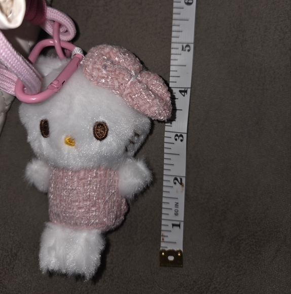 Hello Kitty Quilted Mini Bag in Cream with Pink and Gold Details 9×13 NWOT - Picture 4 of 11